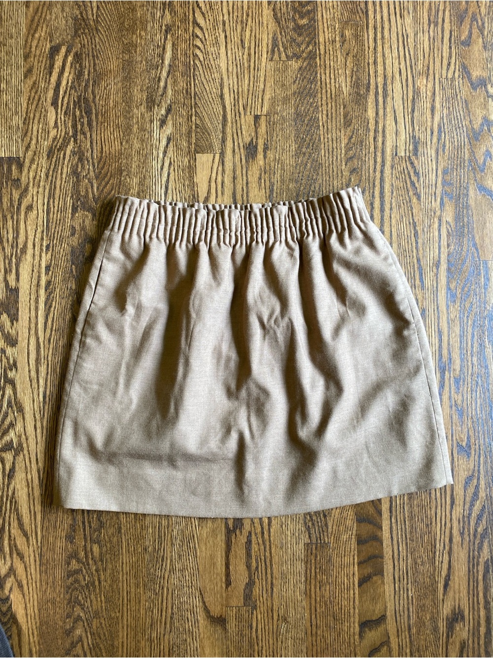 J Crew Womens Sidewalk City Skirt Size 10 camel Wool Blend Pull On Elastic Waist